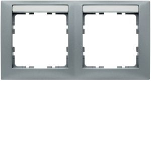Berker 10229959 Rahmen 2-fach waagerecht mit Beschriftungsfeld S.1 aluminium matt