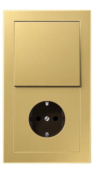 Jung MED2982C Rahmen 2-fach, senkrechte und waagerechte Montage, Messing, LS-DESIGN, Messing classic
