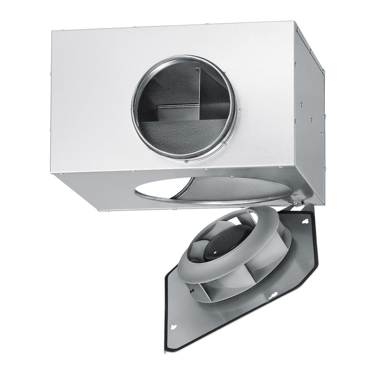 Helios 00017 SVS-EC-160-A EC Radial-Rohrventilator schallgedämpft, Ø 160 mm, 2 PH, 200-240V, 50/60Hz regelbar, 620 m³/h