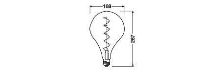 Ledvance 4058075760998 Vintage 1906® LED ET124, 320 °, 4,5 W, 817, 150 lm, E27, dimmbar