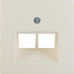 Berker 14098982 Zentralstück für UAE Steckdose 2-fach, S.1/B.3/B.7, weiß glänzend