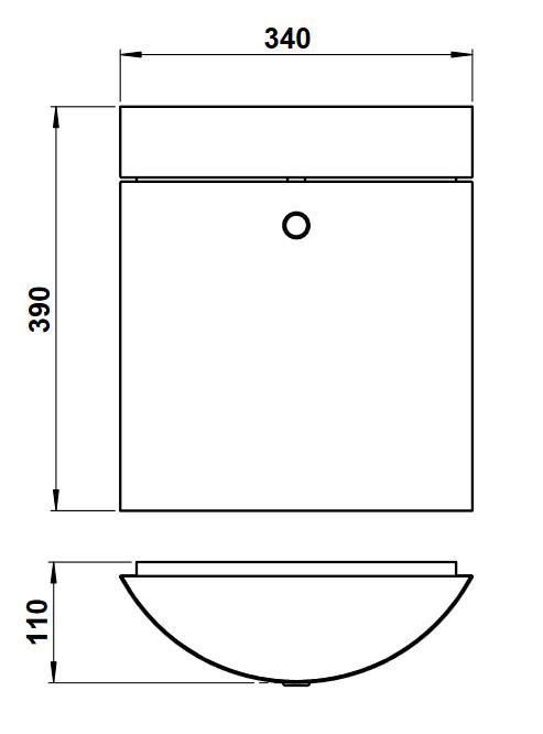 Albert 690743 Wandbriefkasten Edelstahl, halbrund