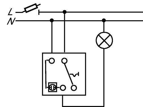 Busch-Jaeger 2000/6 USK, Kontrollschalter-Einsatz, Aus/Wechsel, mit Glimmlampe