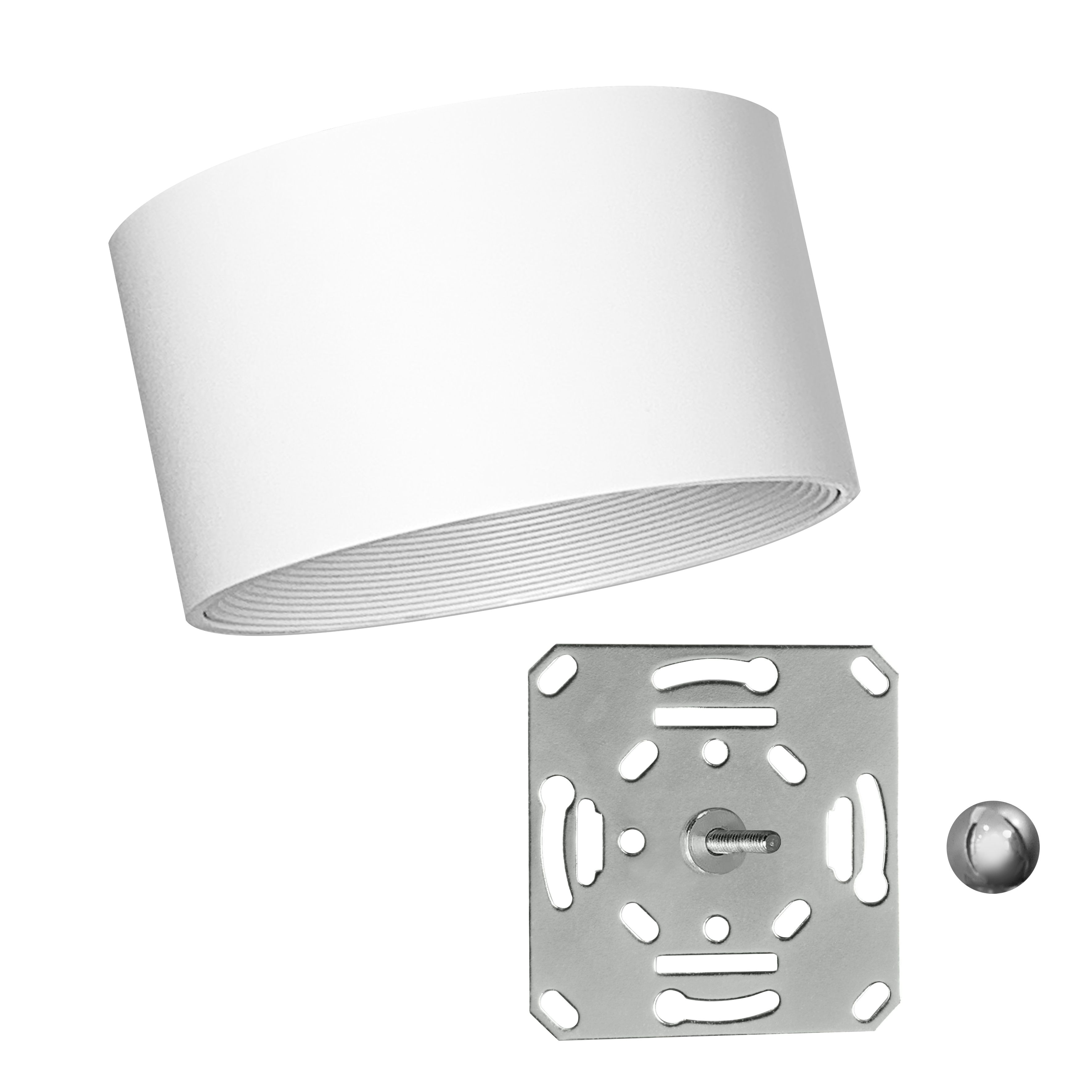 qles AWR0625 Akku Wandleuchte, für Merten System-M, LED/3 Farbstufen (2700K, 4000K, 5700K), Aktivweiß glänzend, rund, IPX4, dimmbar, magnetisch/abnehmbar
