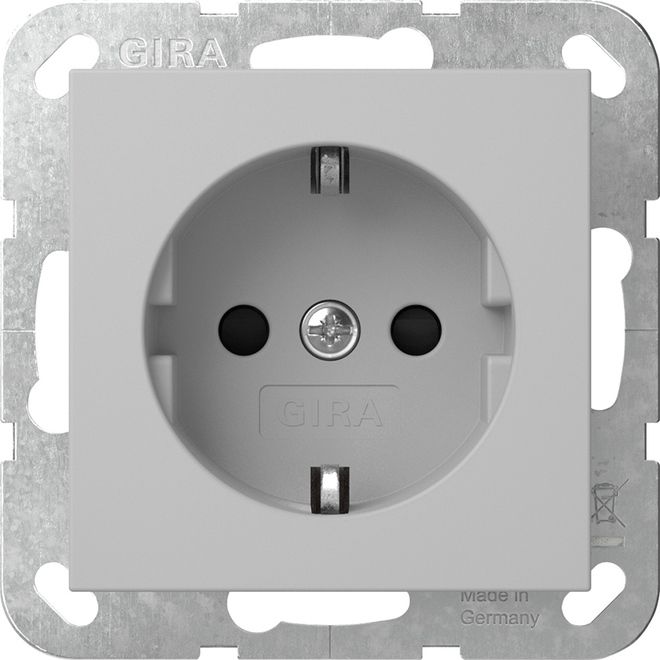 Gira 4453015 Schutzkontakt-Steckdose Shutter System 55 Grau matt