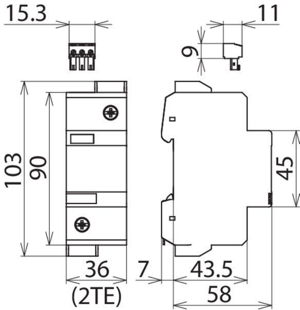 Dehn + Söhne 950112 Überspannungsableiter Typ 2 DEHNguard 1-polig Uc 1000V AC mit Fernmeldekontakt