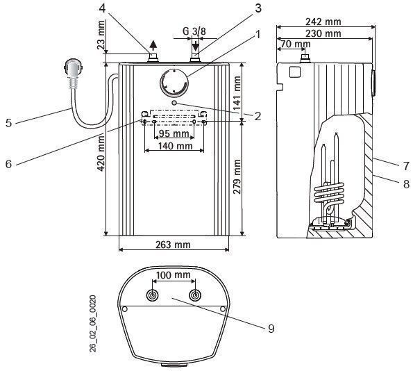 AEG 222164 Huz 5 Öko Comfort offener Kleinspeicher 5l