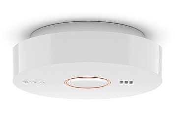 Gira 114502 Rauchwarnmelder Basic Q, Q-Label, LED Leuchtring, 9V Batterie, Batterieausfallwarnung, Streulichtmessung