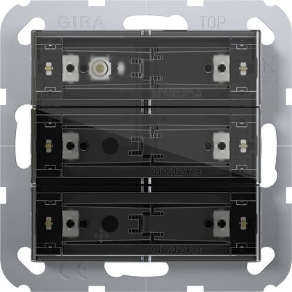 Gira 504700 Tastsensor 4.55 Komfort 3-fach für Gira One und KNX mit Inbetriebnahme-Wippe