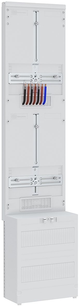 ABN Z17ZX1510 Zählerfeld 3Pkt, 1Z/Res, mit Klemmstein o.NAR, 5-polig, BxH 250x1050 mm, grau