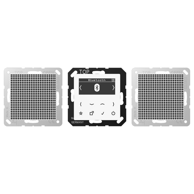 Jung DABA2BTWW Smart Radio DAB+ Bluetooth®, Set Stereo, Serie AS/A, alpinweiß