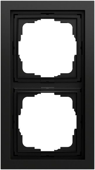 Gira 0212745 Abdeckrahmen 2-fach für flachen Einbau, Gira F200, schwarz matt (lackiert)