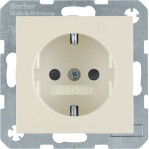 Berker 41238982 Schutzkontakt-Steckdose mit erhöhtem Berührungsschutz und Schraubliftklemmen, S.1/B.3/B.7, weiß glänzend