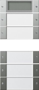 Gira 2145600 Wippenset 5-fach Plus (2+3) mit Beschriftungsfeld, System 55, Klar / edelstahl