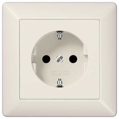 Jung AS1520 Schutzkontakt-Steckdose, 16 A 250 V ~, mit Rahmen, Duroplast, Serie AS, weiß