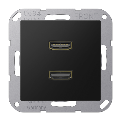 Jung MAA1133SWM HDMI, MultimediaAnschlussystem 2 x HDMI, Serie A, graphitschwarz matt