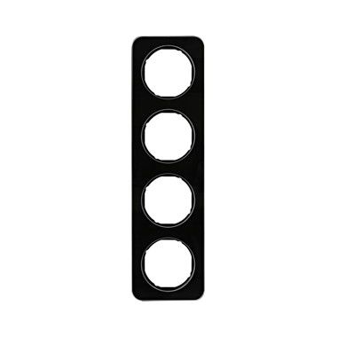 Berker 10142116 Rahmen 4-fach, R.1, Glas schwarz