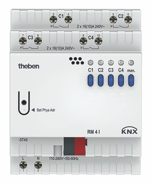Theben 4940210 RM 4 I KNX Schaltaktor 4-fach, C-Last