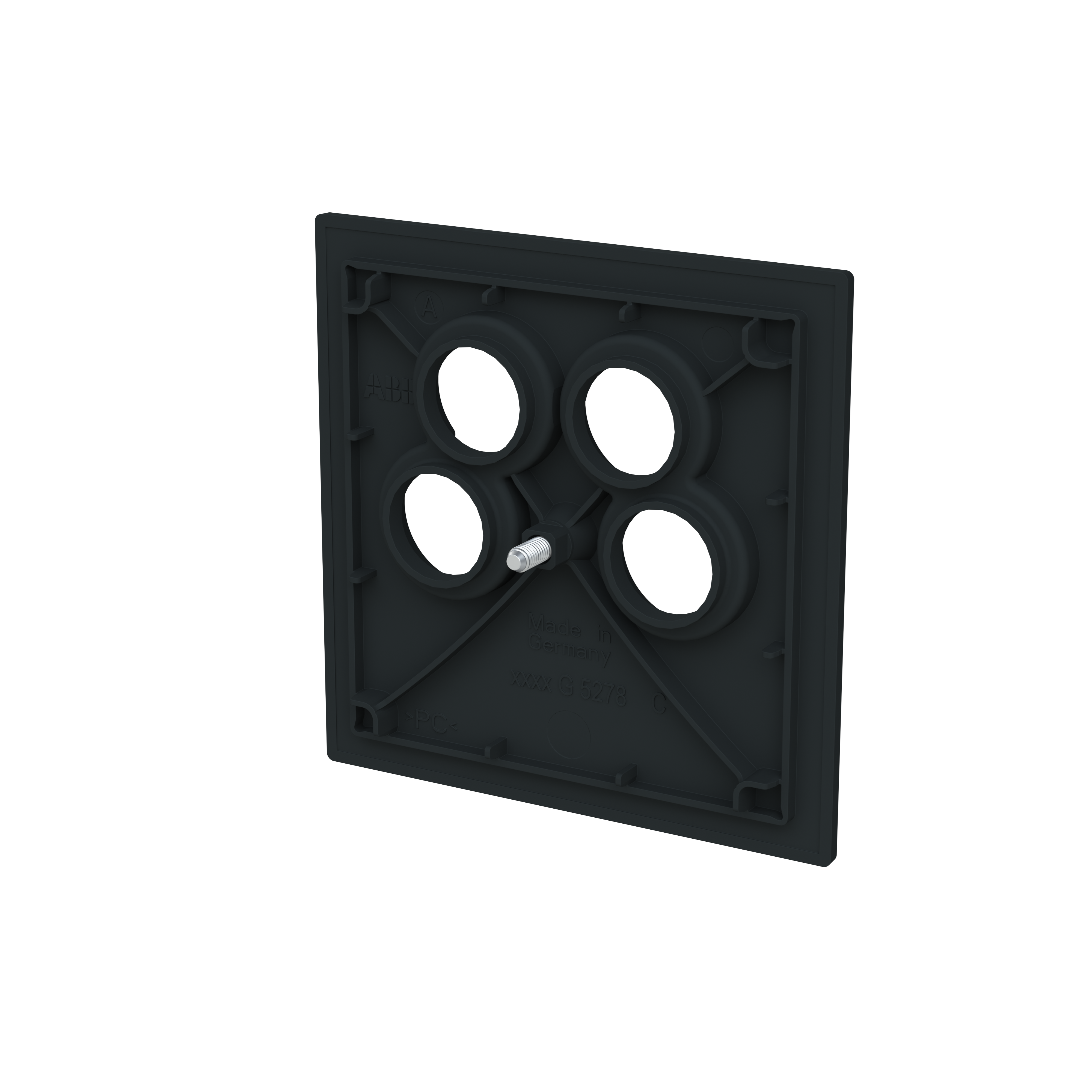 Busch-Jaeger 1743/10-04-45M Zentralscheibe TV/SAT, 4-fach für Antennensteckdose der Fa. Ankaro, 50 x 50 mm, schwarz matt, Busch-art linear