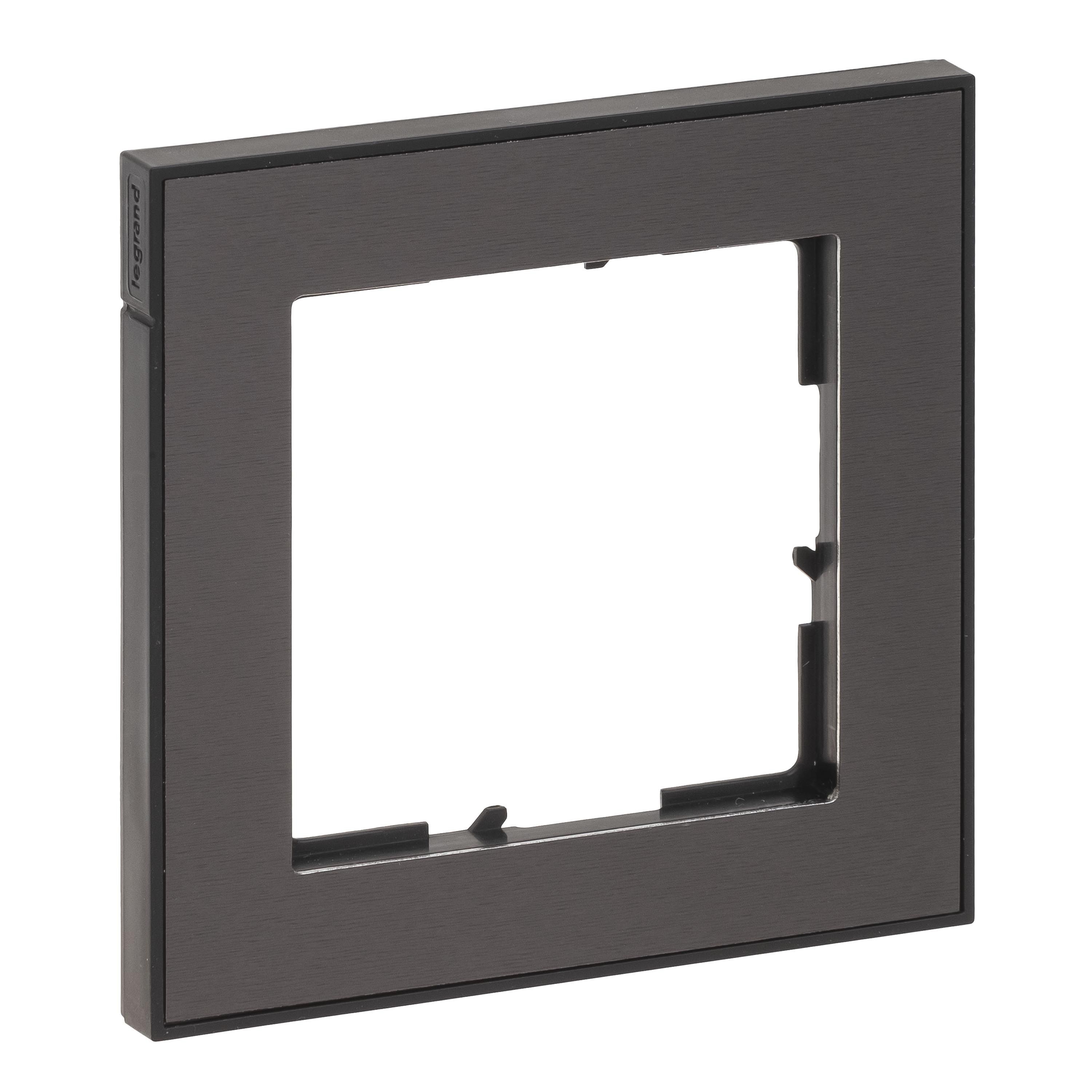 Legrand 765491 SEANO+ 1-fach Rahmen mit Echtmaterialoberfläche, Dark Steel