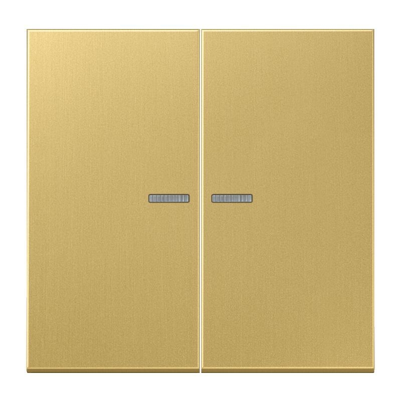 Jung ME102KO5C Wippe mit Lichtleiter für Taster 2-fach, Messing, F10, Serie LS, Messing classic