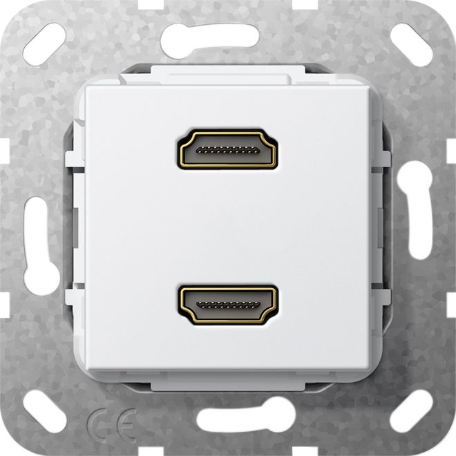 Gira 567203 HDMI 2-fach Kabelpeitsche Einsatz reinweiß glänzend