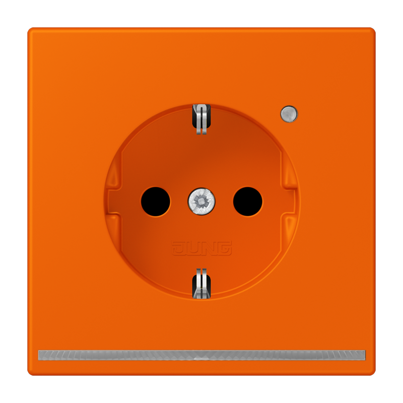 Jung LC1520OLNW224 Schutzkontakt-Steckdose mit LED-Orientierungslicht, Safety+, Les Couleurs® 32080, orange