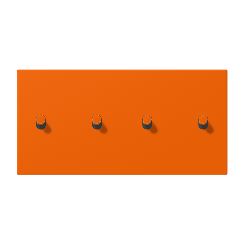 Jung LC12-250R0224 Abdeckung mit Kipphebel "Zylinder", 2 x 2 Kipphebel, waagerecht, orange