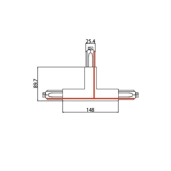 Brumberg 87129680 T-Verbinder zu 3-Phasen-Stromschiene ONETRACK DALI/schaltbar, 87161-87163, Schutzleiter links, silber