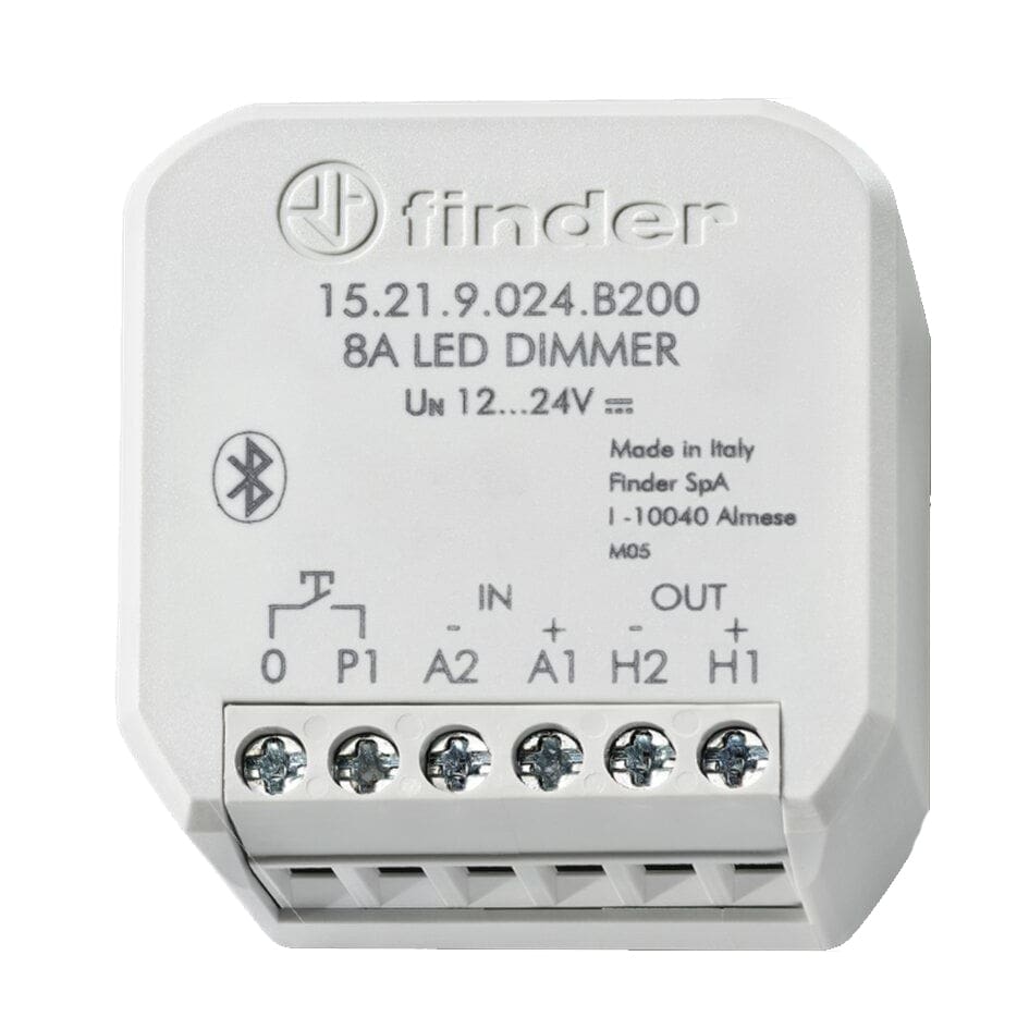 Finder 152182300200 Dimmer, elektronisch, kleine Bauart für UP-Dose oder Schalterdose, für dimmbare LED-Lampen bis 200 W