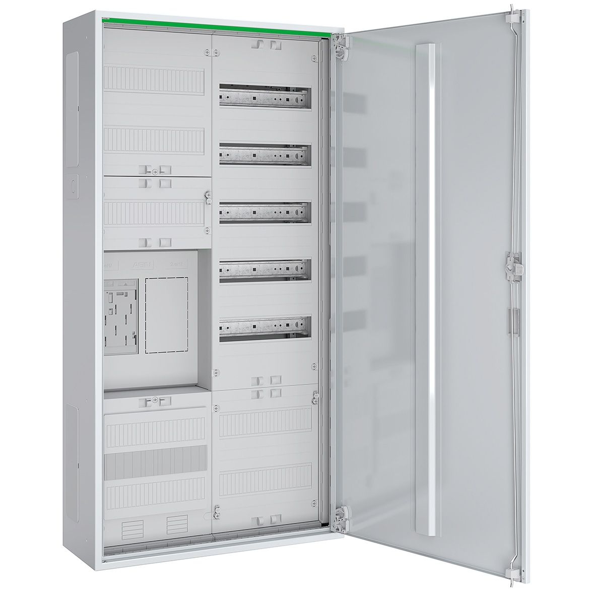 ABN ABNRS207E0011 Zählerschrank eHZ, 1Z, 1R, 1V, 1APZ, HLAK, IP44, SKII, 5-polig, BxHxT 550x1100x210 mm, weiß