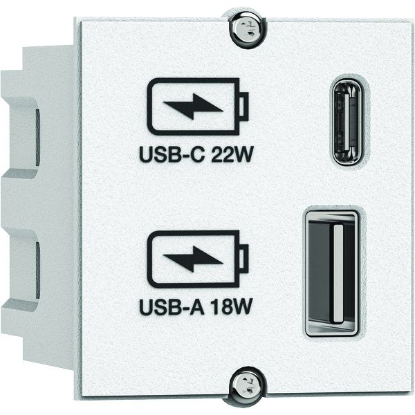 Bachmann 917.2271 Custom Module USB A/C 22 W Charger, 0,2 m GST18, weiß
