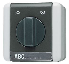 Jung 834.20W Jalousie-Drehschalter, 2-polig (2 Antriebe), mit Schriftfeld, IP 44, WG 800