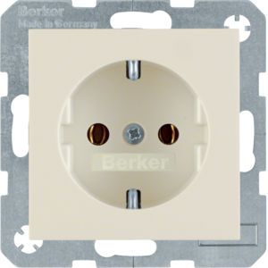Berker 41438982 Schutzkontakt-Steckdose mit Schraub-Liftklemmen, S.1/B.3/B.7, weiß glänzend