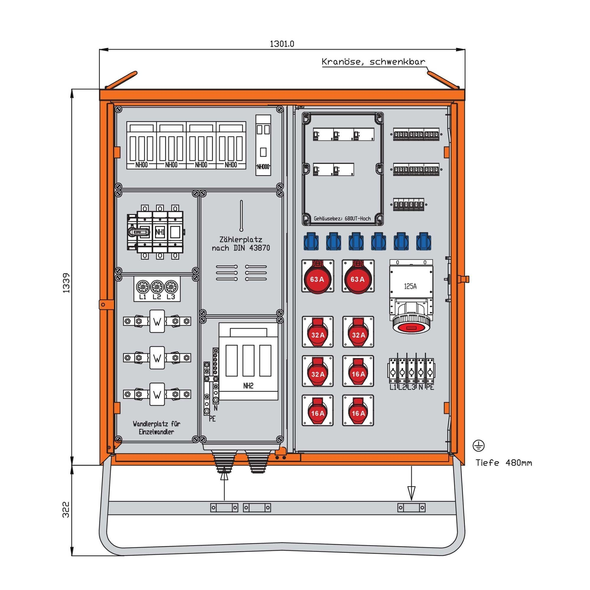 Walther Electric WAV0271R1 Anschlussverteiler 138kVA
