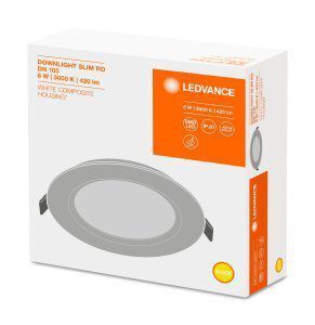 LEDVANCE Downlight flach 6W Ø105mm, kaltw., nicht dimmbar