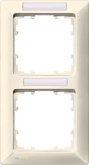 Siemens 5TG25822 DELTA line Rahmen 2-fach Schriftfeld, senkrecht, elektroweiß