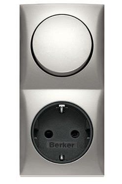 Berker 9419505 Schutzkontakt-Steckdose erhöhtem Berührungsschutz, Schraubklemmen, Integro Modul-Einsätze, schwarz matt