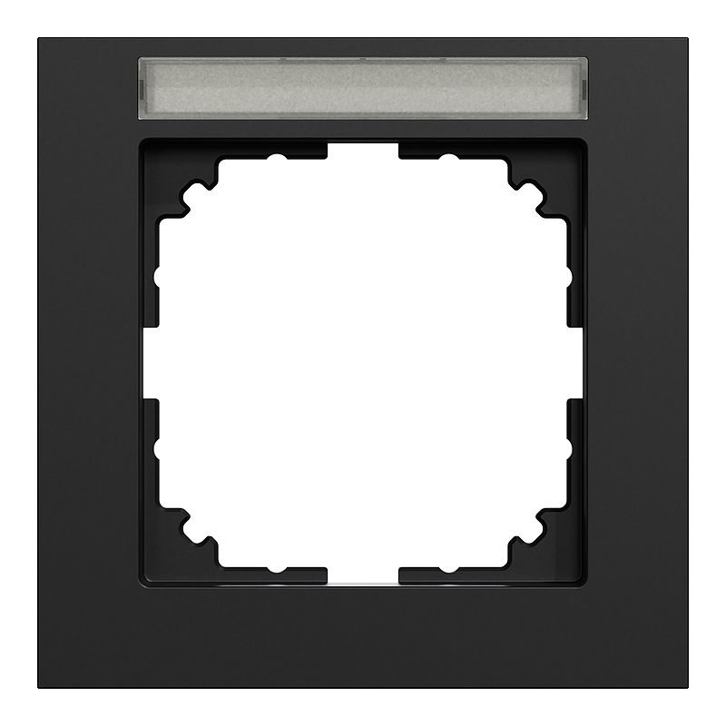 Merten MEG4011-3603 M-Pure-Rahmen, 1-fach mit Beschriftungsträger, schwarz matt, M-Pure