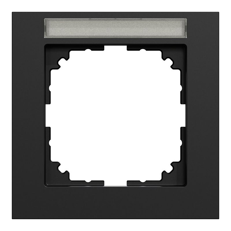 Merten MEG4011-3603 Rahmen 1-fach mit Beschriftungsträger, M-Pure, schwarz matt