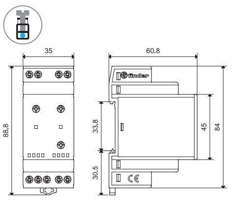 Finder 114282300000 Dämmerungsschalter für Reiheneinbau, bis 1000 Lux, 1 Wechsler + 1 Schließer, 12 A, für 230 V AC