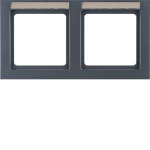Berker 10226086 Rahmen 2-fach mit Beschriftungsfeld waagerecht, Q.3, anthrazit samt