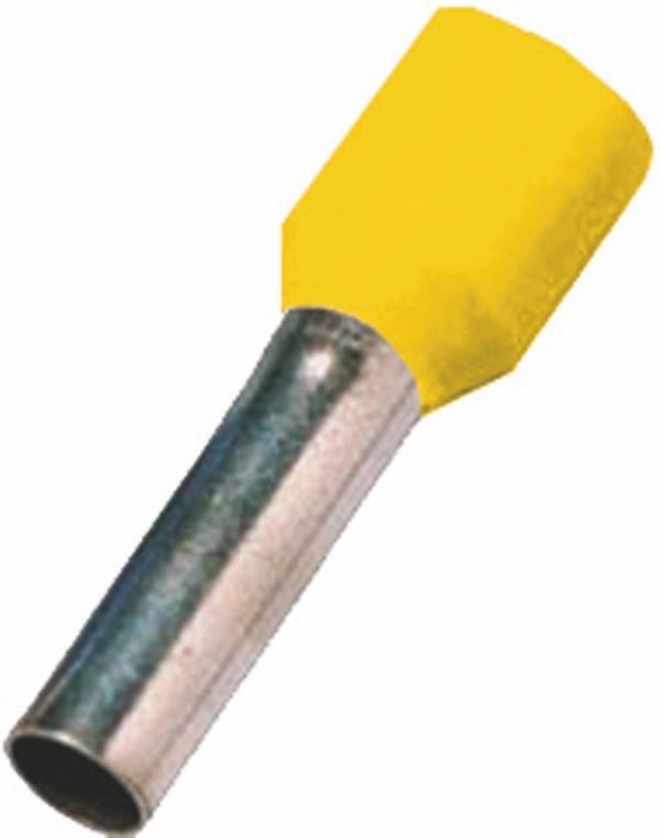 Intercable 180786 Isolierte Aderendhülse, 25 mm², 22 mm, verzinnt, gelb