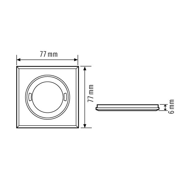 ESYLUX EP00007262 Abdeckung für Präsenz- und Bewegungsmelder der Serie FLAT weiß, eckig glas