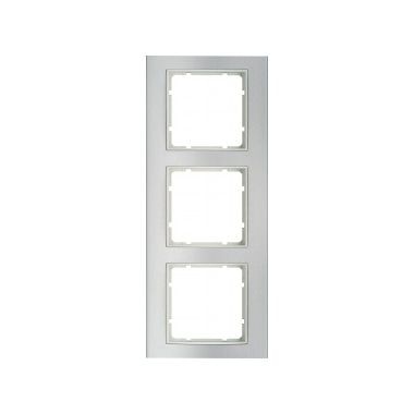 Berker 10133904 Rahmen 3-fach, B.3, Alu/polarweiß matt, Aluminium eloxiert