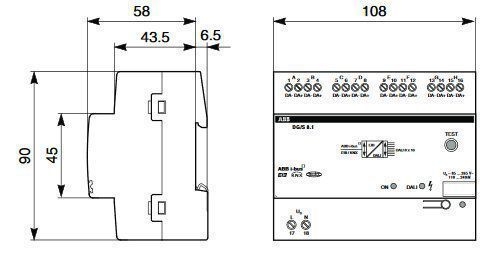 ABB DG/S8.1 DALI-Gateway, 8-fach, REG