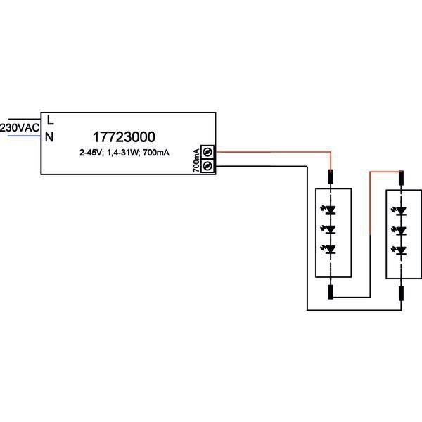 Brumberg 17723000 LED-Konverter 700 mA, 1,4-31 W, schaltbar, Plug&Play