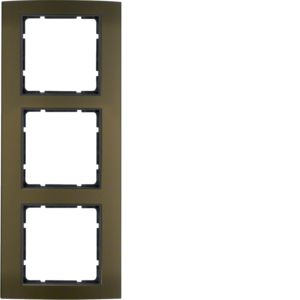 Berker 10133001 Rahmen 3-fach, B.3, Alu braun/anthrazit