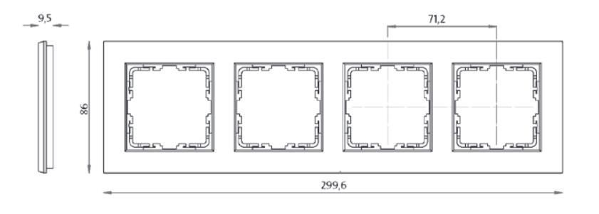 Kopp 402829001 HK07 - Abdeckrahmen 4-fach, Farbe: reinweiß