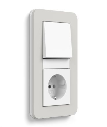 Gira 0211411 Abdeckrahmen 1-fach, Gira E3, hellgrau Soft-Touch mit Trägerrahmen reinweiß glänzend